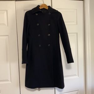 Theory double breasted wool-cashmere coat in Size Small Black
